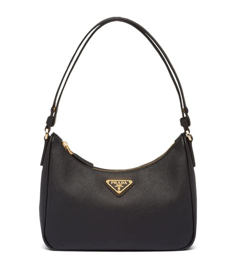 black leather shoulder bag prada|prada leather shoulder bag price.